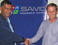 Howard Lister (right) thanks Pulen Govender after the presentation.